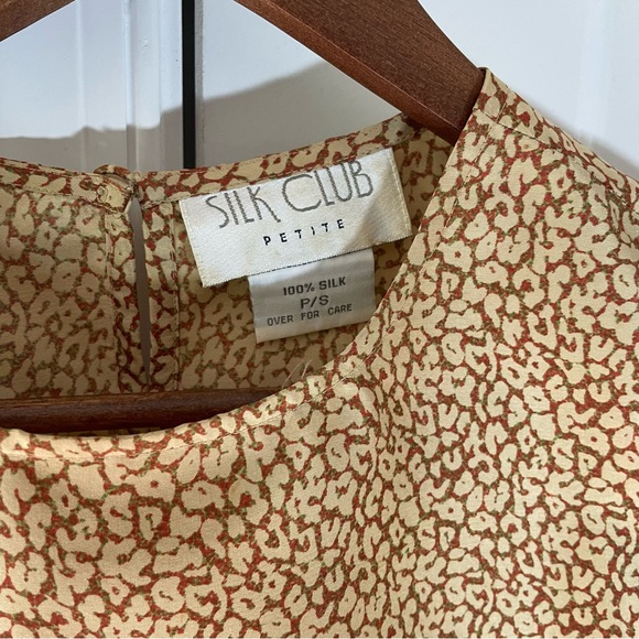 Vintage Silk club 100% silk animal print blouse - Picture 3 of 5